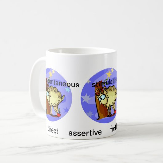 カスタマイズ可能な牡羊毛形質かわいい漫画〔占星術の〕十二宮図 コーヒーマグカップ (正面左)