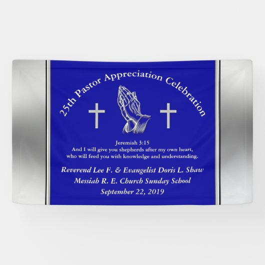 カスタマイズ可能な牧師評価パーティーバナー 横断幕 (横)