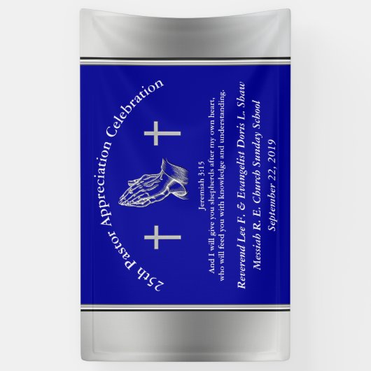 カスタマイズ可能な牧師評価パーティーバナー 横断幕 (縦)