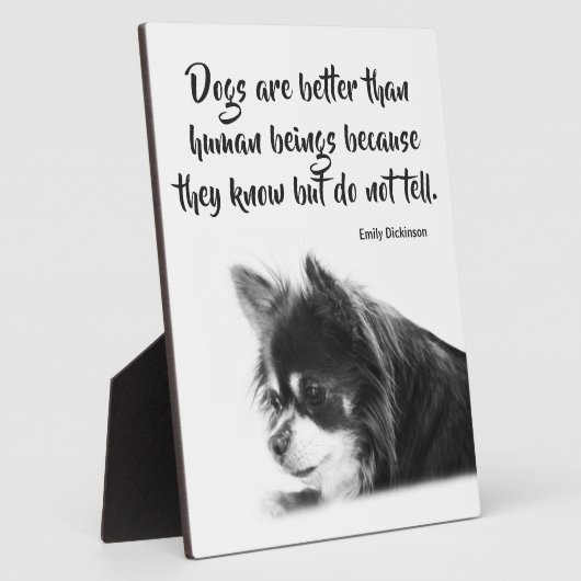 カスタマイズ可能な犬とエミリーディキンソンの引用文 フォトプラーク (側面)