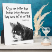 カスタマイズ可能な犬とエミリーディキンソンの引用文 フォトプラーク (側面)