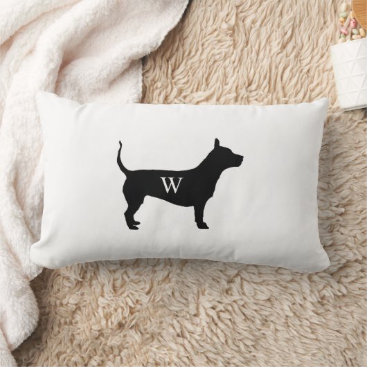 カスタマイズ可能な犬のシルエットの枕 ランバークッション (ブランケット)