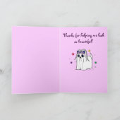 カスタマイズ可能な犬のトリマーの名前は感謝していしています サンキューカード (内部)