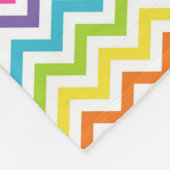 カスタマイズ可能な犬の名前Rainbow Chevron Paw Print フリースブランケット (角)