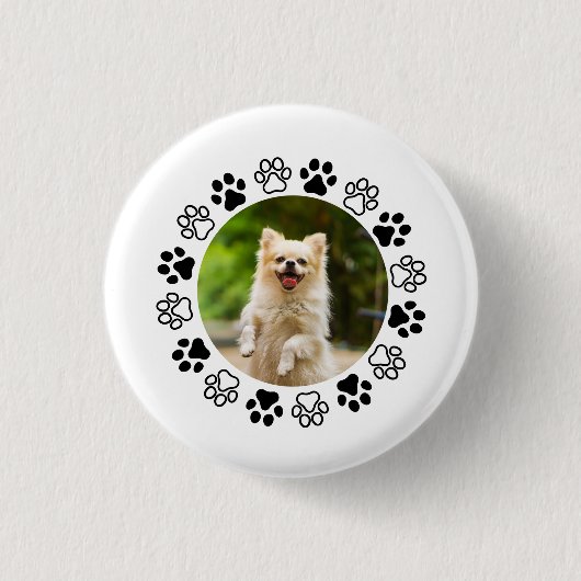 カスタマイズ可能な犬の肖像画の犬 缶バッジ (正面)