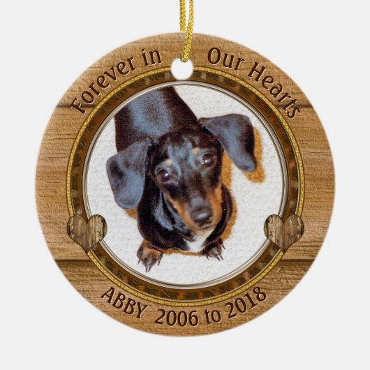 カスタマイズ可能な犬の記念のクリスマスツリーのオーナメント セラミックオーナメント (正面)