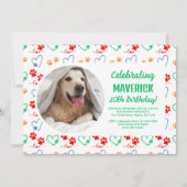 カスタマイズ可能な犬の誕生日パーティー 招待状 (正面)