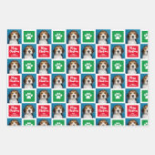 カスタマイズ可能な犬クリスマスラッピング紙 ラッピングペーパーシート (正面2)