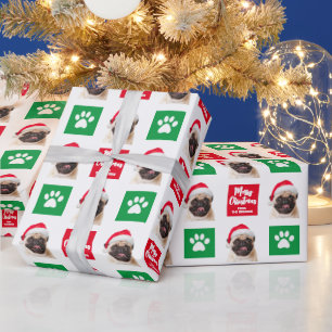 カスタマイズ可能な犬クリスマスラッピング紙 ラッピングペーパー