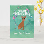 カスタマイズ可能な犬ママ母の日フローラ カード (黄色い花)