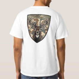 カスタマイズ可能な狩猟クラブの鹿狩りカモフラージュシールド Tシャツ