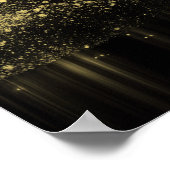 カスタマイズ可能な独自のグリッターリボンの黄色を作成 ポスター (角)