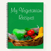 カスタマイズ可能な独自のベジタリアン調理師ブック ノートブック (正面)