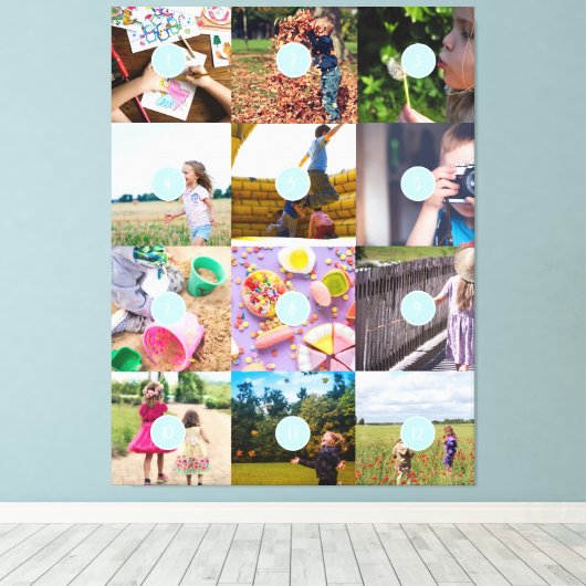 カスタマイズ可能な独自の12枚の写真を追加 キャンバスプリント (インサイチュ (ウッドフロア))