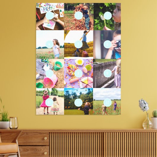 カスタマイズ可能な独自の12枚の写真を追加 キャンバスプリント (インサイチュ (リビング))