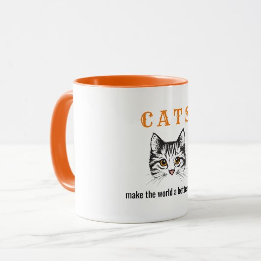 カスタマイズ可能な猫が世界をより良い場所にする マグカップ (正面左)