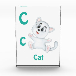 カスタマイズ可能な猫のアルファベットC - 名前入り フォトブロック
