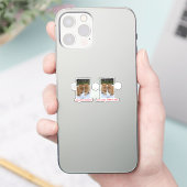 カスタマイズ可能な猫のスノーボール画像とテキスト シール (スマートフォン)