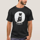 カスタマイズ可能な猫の写真入りネームタグ Tシャツ (正面)