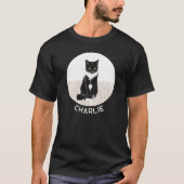 カスタマイズ可能な猫の写真入りネームタグ Tシャツ (正面)
