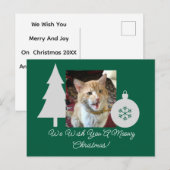 カスタマイズ可能な猫の写真、クリスマスツリー、 シーズンポストカード (正面/裏面)