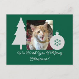 カスタマイズ可能な猫の写真、クリスマスツリー、 シーズンポストカード