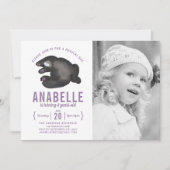 カスタマイズ可能な猫をテーマにした写真誕生日招待状 招待状 (正面)