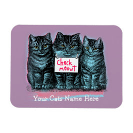 カスタマイズ可能な猫ミームマグネット「Check Meowt」 マグネット