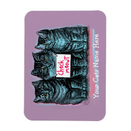 カスタマイズ可能な猫ミームマグネット「Check Meowt」 マグネット