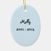 カスタマイズ可能な猫記念オーナメント セラミックオーナメント (裏面)
