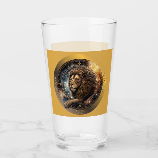 カスタマイズ可能な獅子座のビール タンブラーグラス (正面)