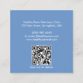 カスタマイズ可能な獣医の名刺 – QRコード スクエア名刺 (裏面)