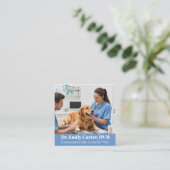 カスタマイズ可能な獣医の名刺 – QRコード スクエア名刺 (スタンド正面)