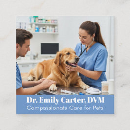 カスタマイズ可能な獣医の名刺 – QRコード スクエア名刺