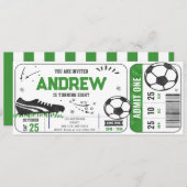 カスタマイズ可能な現代のサッカーバースデーパーティチケット 招待状 (正面/裏面)