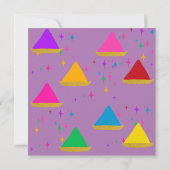 カスタマイズ可能な現代的なホーリー祭りの色 紫 招待状 (裏面)