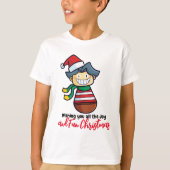 カスタマイズ可能な甘いものとおもしろいクリスマス Tシャツ (正面)