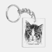 カスタマイズ可能な甘い小さな子猫 キーホルダー (正面左)