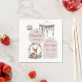 カスタマイズ可能な甘い小さな鹿テーマ赤ちゃんシャワー スタンダードカクテルナプキン (インサイチュ)