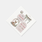 カスタマイズ可能な甘い小さな鹿テーマ赤ちゃんシャワー スタンダードカクテルナプキン (角)