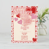 カスタマイズ可能な甘い16誕生日パーティーの招待 招待状 (スタンド正面)