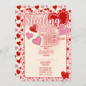 カスタマイズ可能な甘い16誕生日パーティーの招待 招待状 (正面/裏面)