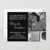 カスタマイズ可能な甘い16 16カード招待状 インビテーションポストカード (正面/裏面)