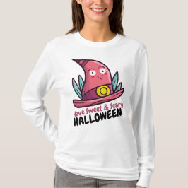 カスタマイズ可能な甘くて怖いハロウィーン Tシャツ