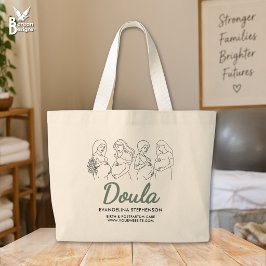 カスタマイズ可能な産婆・ドゥーラグリーンTote Bag ラージトートバッグ
