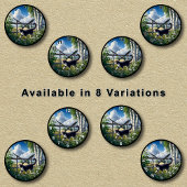 カスタマイズ可能な田舎のTuxedo Cat探検 ラウンド壁時計