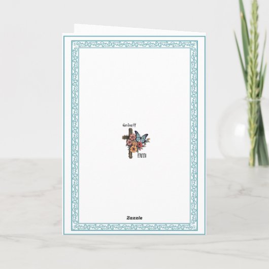 カスタマイズ可能な男の赤ちゃんバプテスマと天使 カード (裏面)