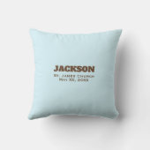 カスタマイズ可能な男の赤ちゃんバプテスムノアズアーク クッション (裏面)