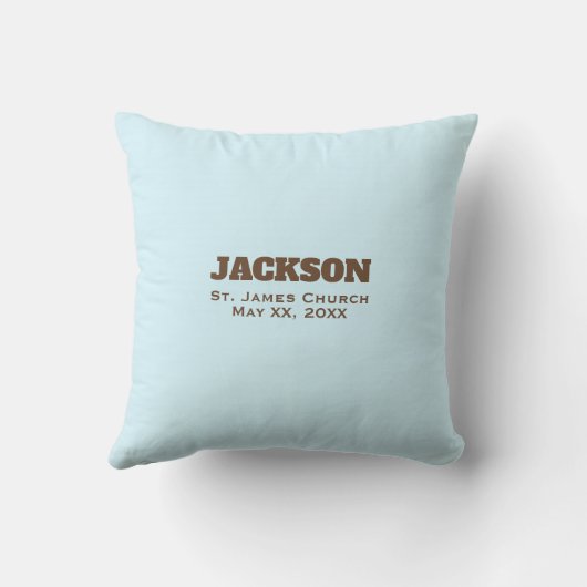 カスタマイズ可能な男の赤ちゃんバプテスムノアズアーク クッション (裏面)
