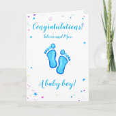 カスタマイズ可能な男の赤ちゃん名の確定 カード (正面)